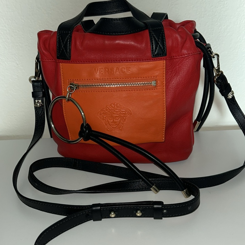 Versace made in Italy colorful leather drawsstring Crossbody/tote - Picture 2 of 15